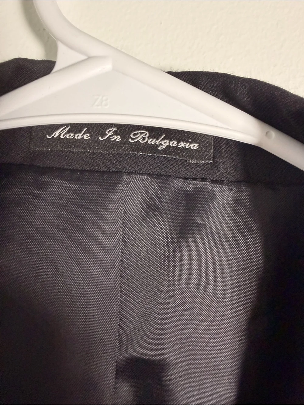 Perry Ellis Portfolio mens black collared business career suit